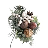 Factory Direct Craft Group of 6 Holiday Artificial Walnut and Pine Picks for Arranging, Crafting and Designing