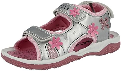 Girls Kids Infant Faux Leather Butterfly Flower Triple Touch Close Straps Open Toe Sling Back Gladiator Summer Sandals Size 6-13