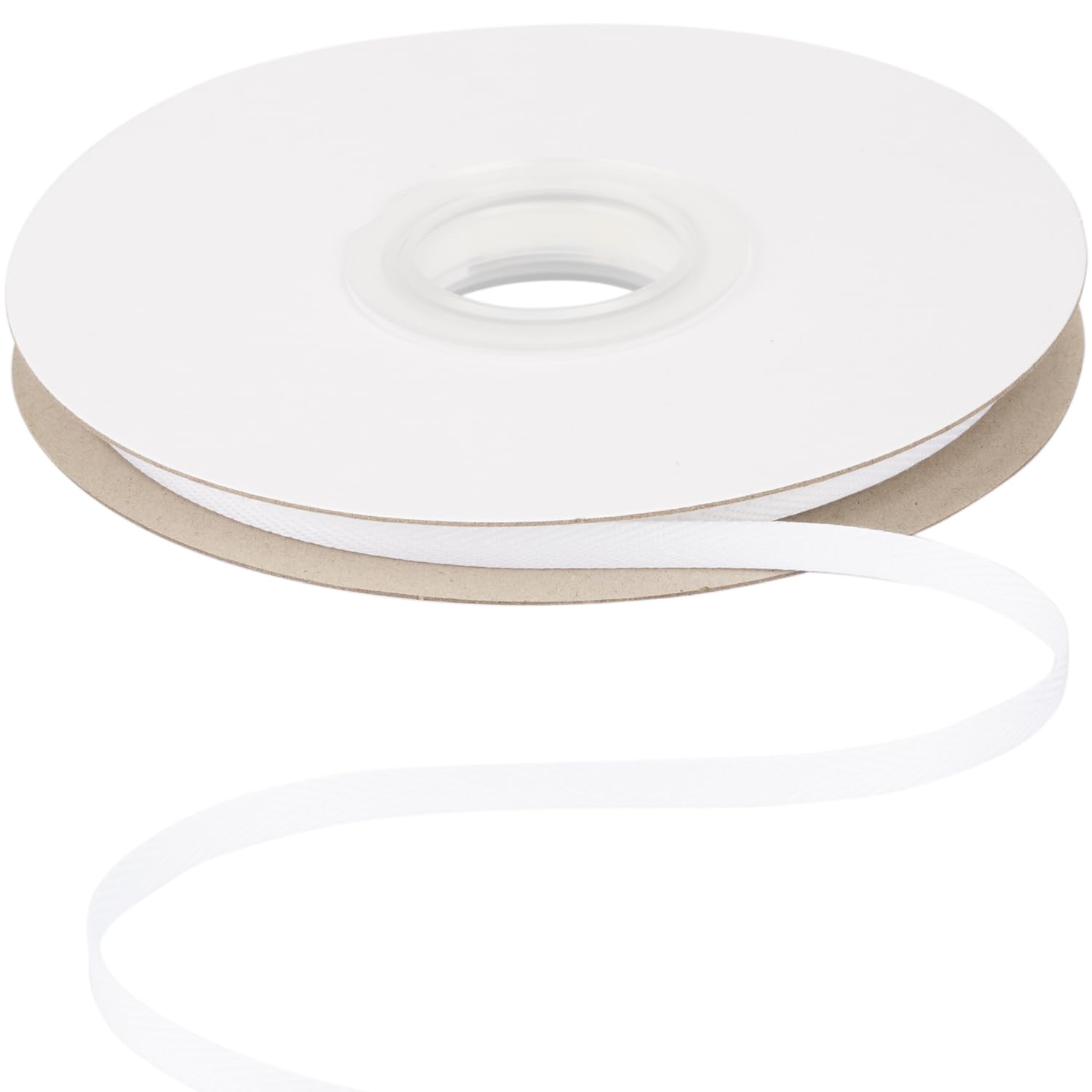 Ribbonitlux Tape Twill Ribbon 6mm x 22.5 Meters, Soft White Herringbone Bias Tape for DIY Craft, Sewing, Gift Wrapping, and Home Decor