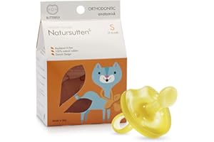 Natursutten Pacifiers 0-6 Months - 1-Pack Butterfly Shield Orthodontic Nipple Natural Rubber Safe & Soft BPA-Free Pacifiers for Breastfeeding Babies - Newborn Pacifiers Made in Italy