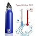BOGI 20oz Insulated Water Bottle Double Wall Vacuum Stainless Steel Flask Leak Proof keeps Hot and Cold Drinks, Cap with D Ring Carabiner Clip for Outdoor Sports Climbing Camping Hiking (Dblue)