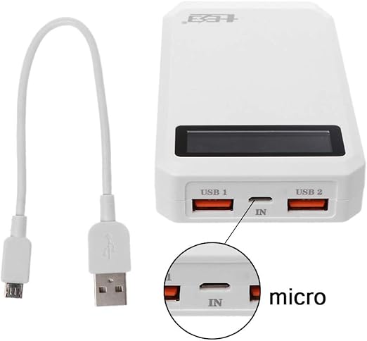 huiouer - Caja de Carga para teléfono móvil, Tableta, PC, 3 Pilas 18650: Amazon.es: Jardín