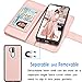 Tekcoo Compatible for LG G7 ThinQ Wallet Case/LG G7 2018 PU Leather Case, Luxury ID Cash Credit Card Slots Holder [Rose Gold] Carrying Folio Flip Cover [Detachable Magnetic Case] & Kickstand
