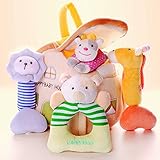 iPlay, iLearn 4 Plush Baby Soft Rattle Toys, Hand