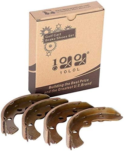 10L0L Golf Cart Replacement Brake Shoes Set (2 Front, 2 Rear) Fits Select Club Car, E-Z-GO and Yamaha Models 10L0L Golf Cart Replacement Brake Shoes Set (2 Front, 2 Rear) Fits Select Club Car, E-Z-GO and Yamaha Models