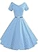iLover Women 1950s V-Neck Vintage Rockabilly Swing Evening Party Dress