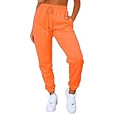 RUEWEY Womens Active Jogger Pants Cotton Sweatpants Workout Elastic Waist Drawstring Pants with Pockets