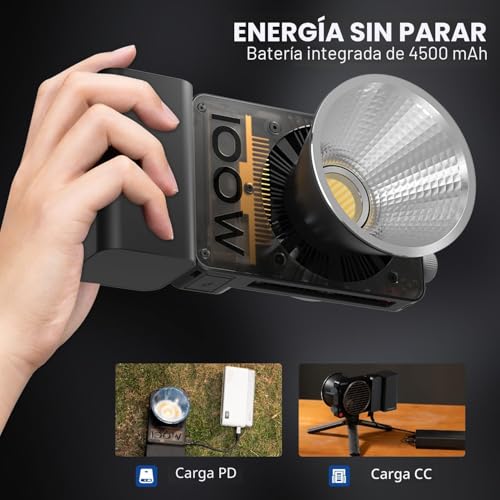 Video Light, ZHIYUN CINEPEER CX100 [Official] 100W COB Video Light, 2700-6500K, 3840Lux, TLCI 97+ CRI 96+, Dimmable, Portable Light with Reflector, Diffusion Dome for Lighting, Photography
