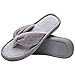Women's Soft & Comfy Knitted Plush Fleece Lining Memory Foam Spa Thong Flip Flops House Slippers (Medium / 7-8 B(M) US, Gray)