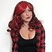 Netgo Anime Cosplay Wigs Red for Women with Obligue Band Long Curly Hair Wigs Lolita Style Wigs