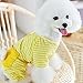 Puppy Clothes,Haoricu Small Pet Stripes Pajamas Jumpsuits Coat Apparel Clothing (S, Yellow)