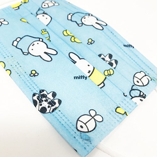 100 PCS (2 BX) 3-Ply Premium Children Rabbit Cartoon Print Design Earloop Face Masks, Medical Grade With Bacterial Filtration Efficiency (BFE) Rating Over 99% (Rabbit) - Thumbnail 3