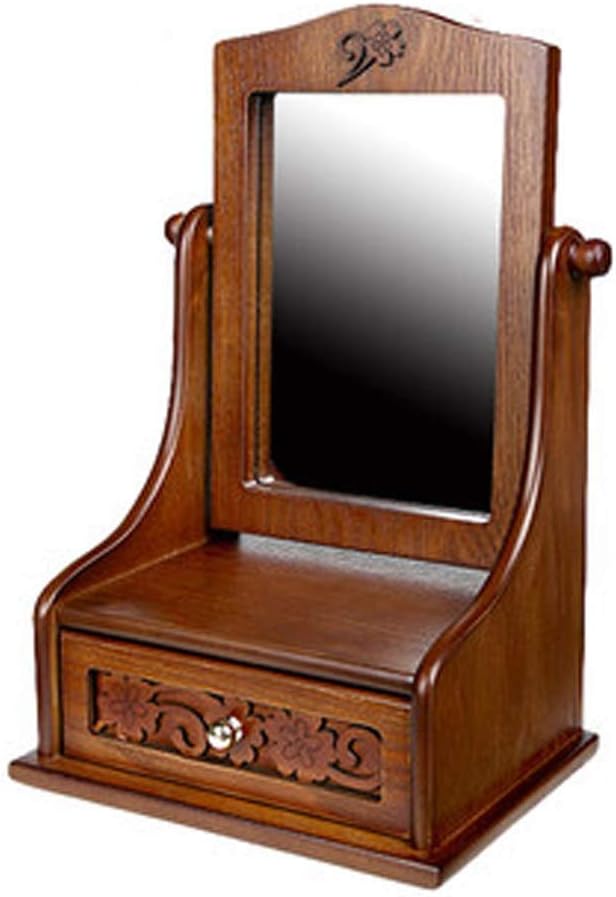 Hzpxsb Wooden Makeup Mirror Desktop Beauty Mirror Flip Mirror Wooden Vanity Mirror Can Be Stored Amazon Ca Home Kitchen