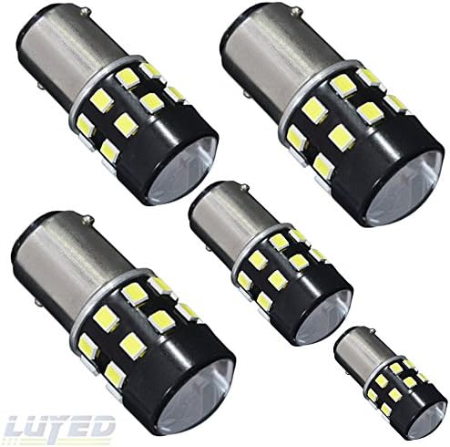 LUYED 5 x 600Lumens Super Bright Low Power 1156 2835 24-EX Chipsets Lens 1156 1141 1003 7506 LED Bulbs Used For Back Up Reverse Lights,Brake Lights,Tail Lights,Rv lights,Xenon White