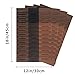 Top Finel Placemats for Dining Table,PVC Table Mats Set of 4,Place Mats Non-Slip Heat Resistant Washable,Brown&Black