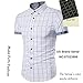 MUSE FATH Short Sleeve Shirt-100% Cotton Plaid Shirt-Easycare Short Sleeve Shirt-White-M