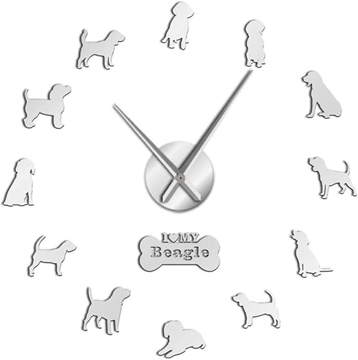 Amazon Co Jp 壁掛け時計セイコー小型犬犬の品種英語ビーグルdiyの壁の芸術の装飾巨大な壁掛け時計ビーグル犬ペット愛好家の家の装飾現代の壁時計ライブラリのバスルームに適して Home Kitchen