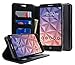 Alcatel OneTouch Flint Case, Alcatel Pixi Glory 4G LTE Case, Alcatel Fierce XL Case,NageBee [Kickstand Feature] Premium PU Leather Flip Fold Wallet Case with [ID&Credit Card Slot] - Black