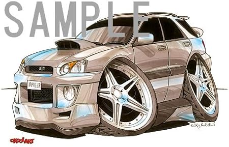 Amazon Koolart スバル Gdインプレッサ ワゴン 白 イラスト シール ステッカー おもちゃ