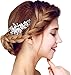 Women's Flowers Pearls Rhinestones Bridal Wedding Hairpiece with Comb,White