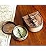 Antiqued Brass Poem Compass with Leather Case primary