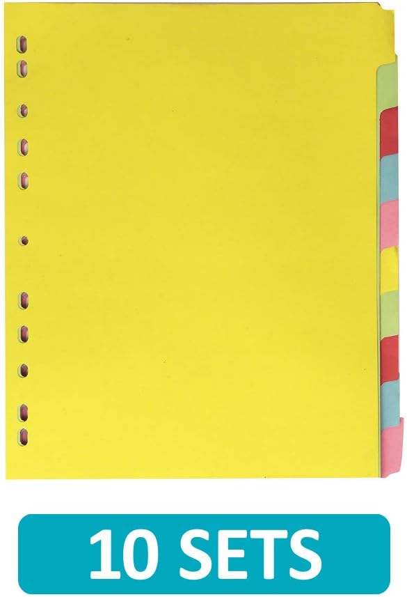 Elba A4+ Yellow 10 Part File Dividers, 10 Pack for Office School & Home Organisation - Image 3
