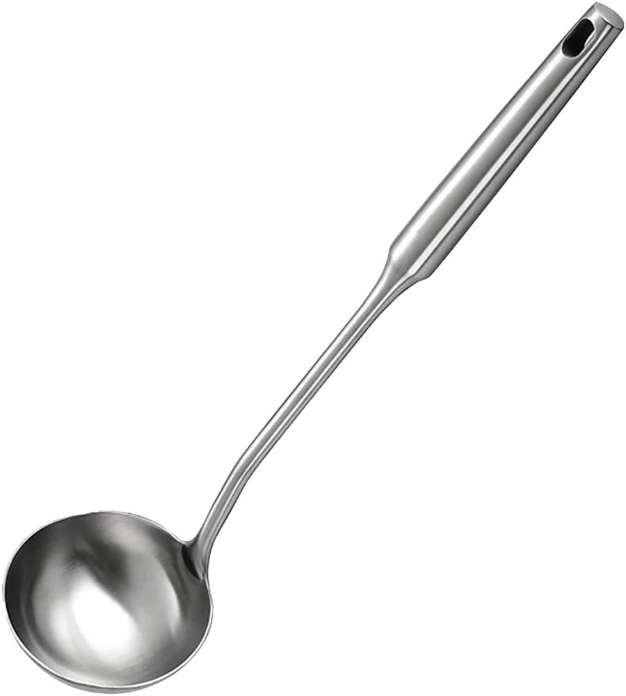 INGOOD Stainless Steel Wok Spoon Heat Resistant Long Hollow Handle Cooking Utensils