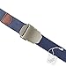 JasGood Mens Outdoor Military Style Tactical Canvas Web Belt Stainless Steel Buckle (Dark Blue)