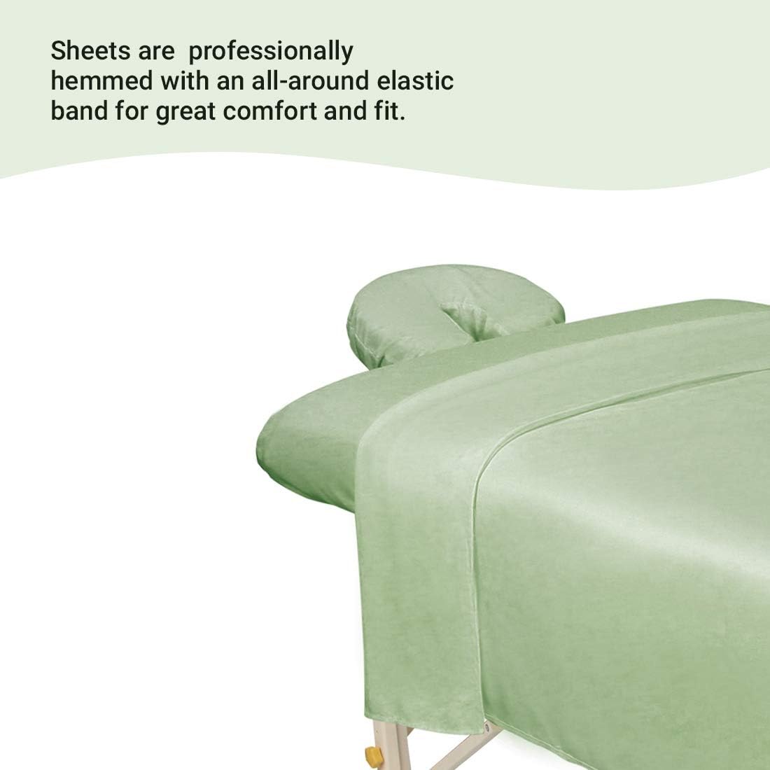 ForPro Premium Flannel 3-Piece Massage Sheet Set, Sage, for Massage Tables, Includes Massage Flat Sheet, Massage Fitted Sheet, and Massage Fitted Face Rest Cover : Massage Linens : Health & Personal Care