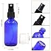 Pack of 12, 2 oz Cobalt Blue Glass Spray Bottles with Black Fine Mist Sprayers by Mavogel,Including 2 Extra Black Fine Mist Sprayers, 2 Stainless Steel Mini Funnel, 2 Transfer Pipettes, 12 Labels