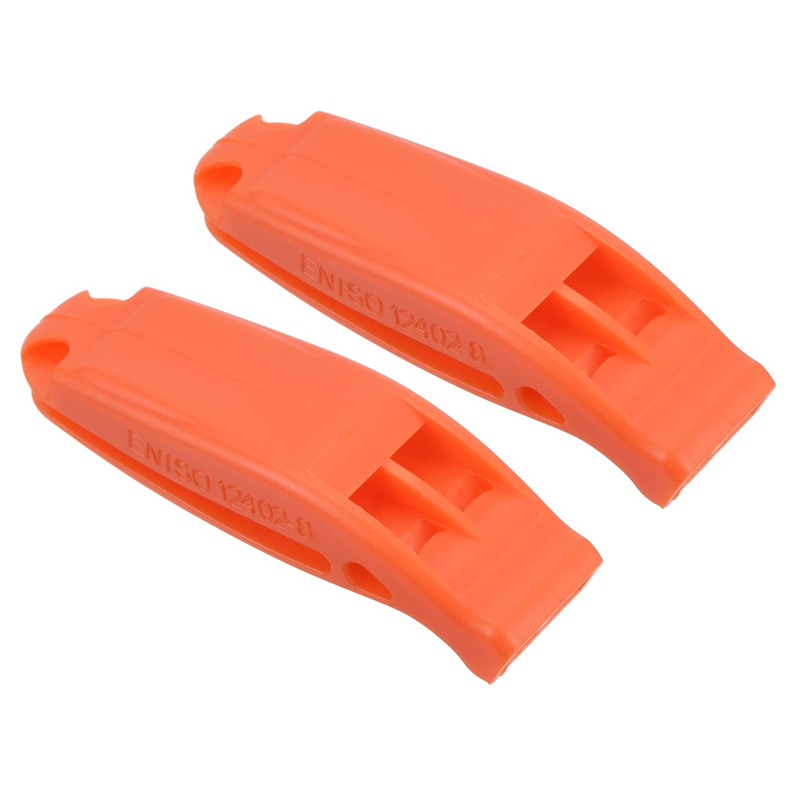 PATIKIL Emergency Whistles, 2 Pack Safety Whistle with Lanyard Super Loud Marine Water Survival Whistle for Kayaking Boating Hiking, Orange