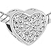 CharmSStory Mom Mother Charm Heart I Love You Simulated Birthstone Synthetic Crystal Beads for Bracelets