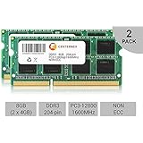 8GB KIT 2 x 4GB SODIMM DDR3 NON-ECC PC3-12800 1600MHz 1600 MHz DDR-3 Ram Memory by CENTERNEX
