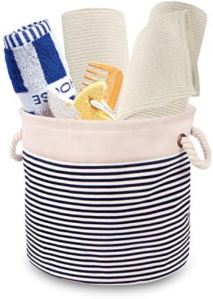 Cotton Storage Bin, Collapsible Toy Basket Laundry Container, Nursery Storage Bin Clothes Basket Towel Organizer Sorter Gift