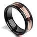 King Will DUO 8mm Tungsten Carbide Ring Two-Tone Black Rose Gold Plated Brushed Finish Comfort Fit