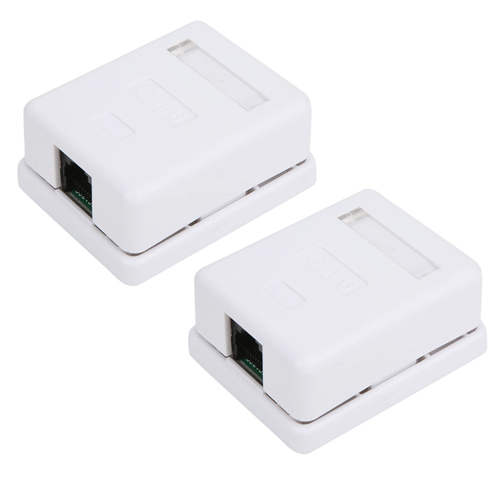 Akozon 2-Pack RJ45 Mount Box, Single Port Cat6 Network Junction Box, and Compact Design, Perfect for Communications and Networking