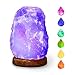 HOCINA Mini Himalayan Salt Lamp with Wooden Base,Natural and Hand Carved for Home Decor or Gift (USB Powered,5-6 inches)