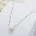 Merdia S925 Sterling Silver Fashionable Chain Simulated Pearl Pendant(White)