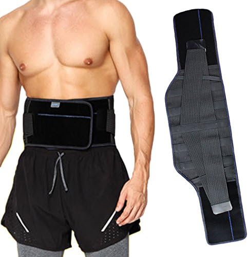 MIRANCO Stabilizing Lumbar Lower Back Brace and Support Belt with Dual Adjustable Straps and Steel plate support and Breathable Mesh Panels - Relieves Lower Back Pain Naturally for Men and Women(M)
