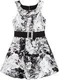Ruby Rox Big Girls' Charcoal Printed Dress