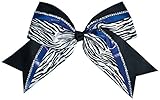 Jumbo Met Rhnstn Hair Bow W/ Zeb Prnt Metallic Royal