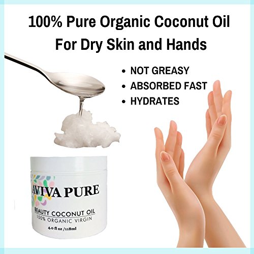 Organic Coconut Oil for Face Body Hair & Nails, Hair Growth & Stretch Marks. Unrefined Coconut Oil Skin Moisturizer and Makeup Remover (4oz) - Thumbnail 4