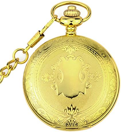 SOKI Black Dial Arabic Numerals Skeleton Gold Mechanical Mens Pocket Watch