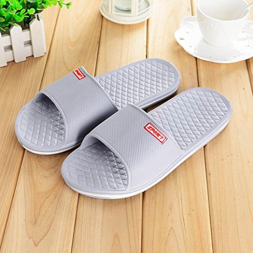 Gotd Boy Men Solid Flat Bath Slippers Flip Flop Wedge Sandals Slide Platform Thongs Open Toe Soft Indoor Outdoor Beach Shoes Bathroom Shower (US:9, Gray)