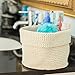 Cotton Rope Basket for Laundry - Toy Storage - Eco-Friendly, Natural Color and Tightly Woven - Medium Size 15 x 13 inch Organizer, with Bonus 8 x 6 inch Nylon Organizer - Mold Resistant and Decorative