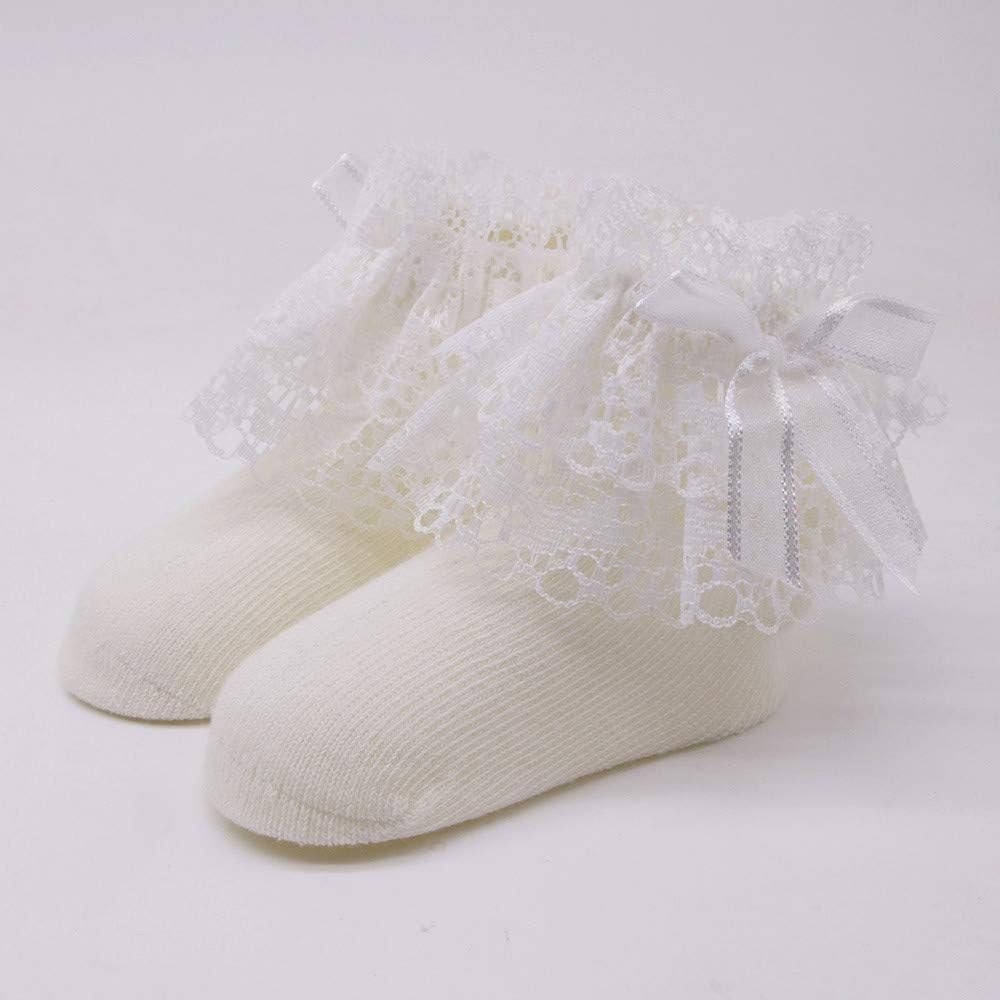 Little Story Baby Kids Girls Comfortable Lace Cute Cotton Sock Slippers Ankle Socks  Baby Year Solid Color Lace Bow
