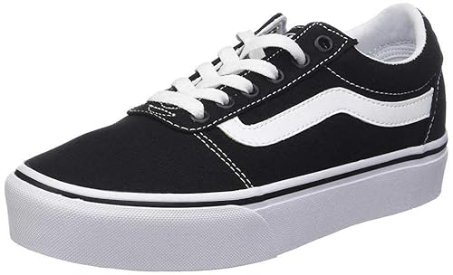 Vans Women's Ward Platform Low-Top Sneakers, Canvas Black White