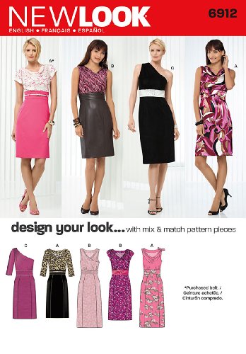 New Look Sewing Pattern 6912 Misses Dresses, Size A (4-6-8-10-12-14-16)