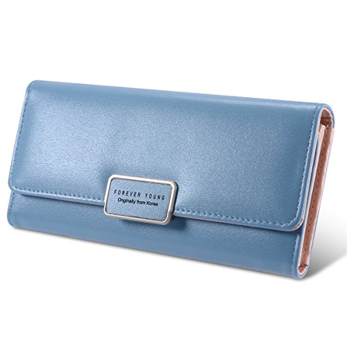 Wallet-sun women multi-card trifold fold long zipper clutch purse…
