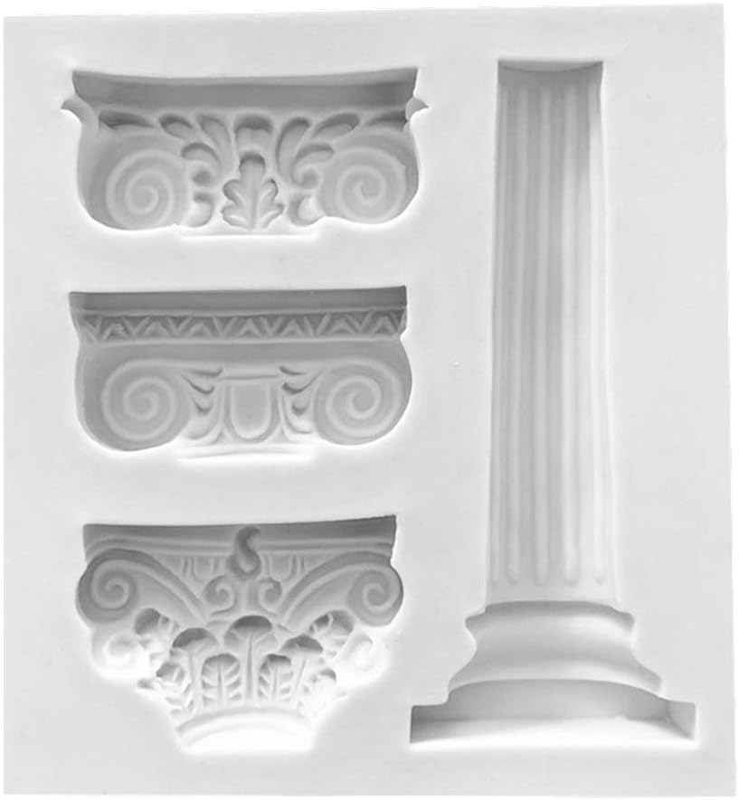NINGYE Retro-Roman Column Patterns Silicone Sugar Molds DIY Chocolate Cake Decorative Baking Tool
